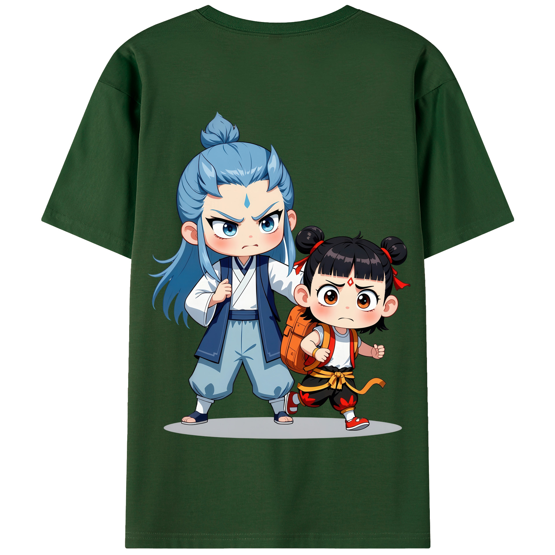 （画像用） Ne Zha 2 ナタ 魔童の大暴れ 綿100％半袖Tシャツ（背面プリント）